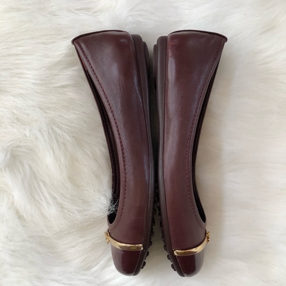 Tory Burch Pacey driver plum wine cap toe flat - Picture 6 of 11